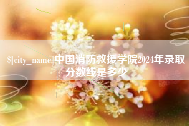 南京中国消防救援学院2024年录取分数线是多少