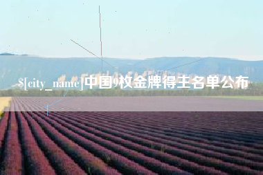 南京中国9枚金牌得主名单公布