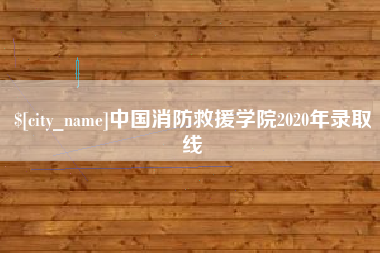 南京中国消防救援学院2020年录取线