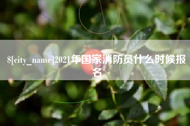 南京2021年国家消防员什么时候报名